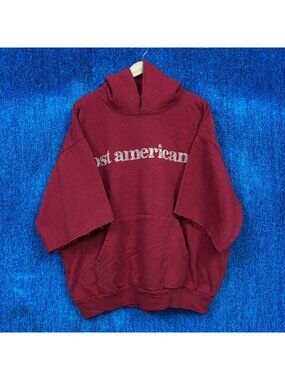 American Eagle Red Oversized Hoodie Sweatshirt